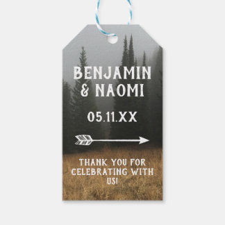 Pine Trees Bruiloft Dank u Cadeau Labels Cadeaulabel