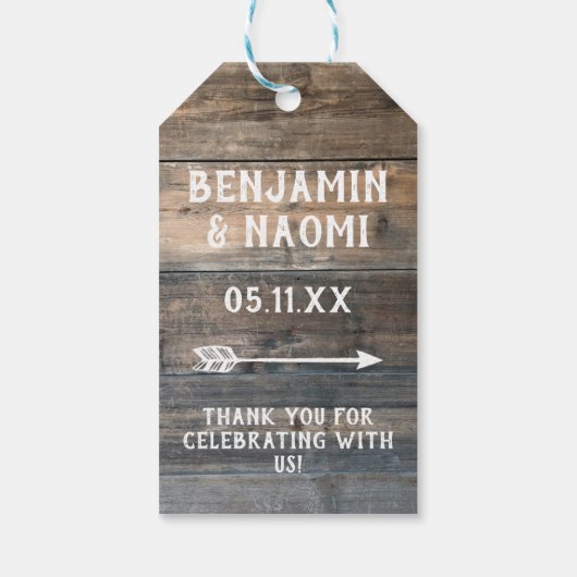 Pine Trees Bruiloft Dank u Cadeau Labels Cadeaulabel (Achterkant)