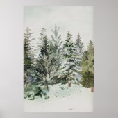 Pine Trees Christmas Aquarel Poster (Voorkant)