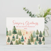 Pine Trees Christmas Woodlands Feestdagenkaart (Staand voorkant)