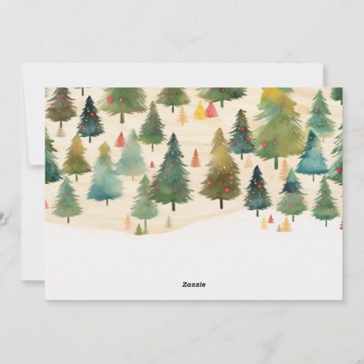 Pine Trees Christmas Woodlands Feestdagenkaart (Achterkant)