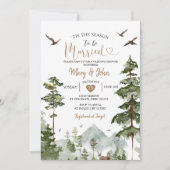 Pine Trees Dit is het seizoen om te trouwen Bruilo Kaart (Voorkant)