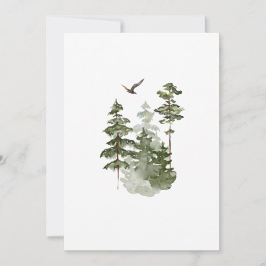 Pine Trees Dit is het seizoen om te trouwen Bruilo Kaart (Achterkant)