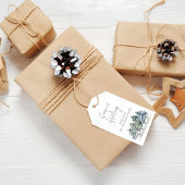 Pine Trees Elegant Kerst Custom Cadeaulabel