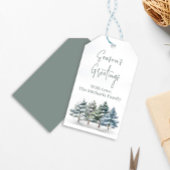 Pine Trees Elegant Kerst Custom Cadeaulabel