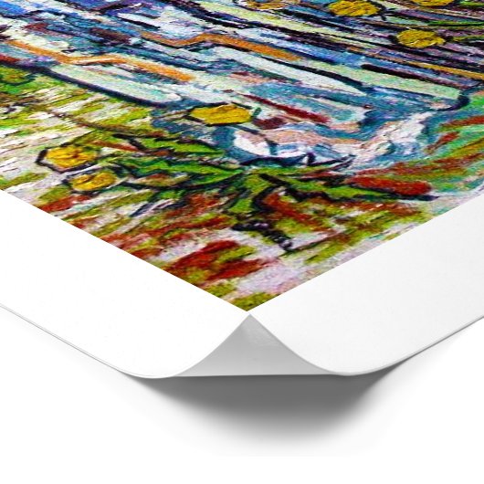 Pine Trees en Dandelions in de Garden Van Gogh Poster (Hoek)