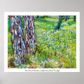 Pine Trees en Dandelions in de Garden Van Gogh Poster (Voorkant)