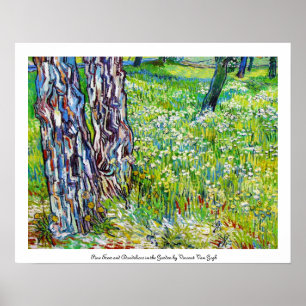 Pine Trees en Dandelions in de Garden Van Gogh Poster