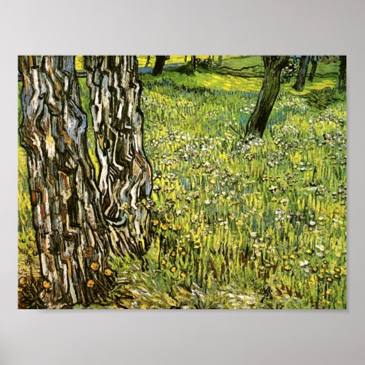 Pine Trees en Dandelions Van Gogh Fine Art Poster (Voorkant)