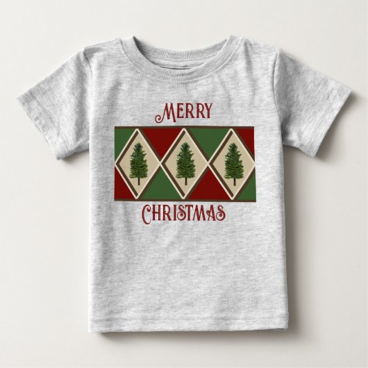 Pine Trees en Harlequin Baby T-shirt (Voorkant)