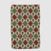 Pine Trees en Harlequin Golf Handdoek (Voorkant)