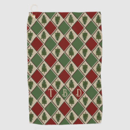 Pine Trees en Harlequin Golf Handdoek