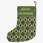 Pine Trees en Harlequin Holiday Stocking Kleine Kerstsok (Achterkant)