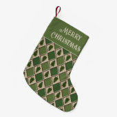 Pine Trees en Harlequin Holiday Stocking Kleine Kerstsok (Voorkant (Hangend))