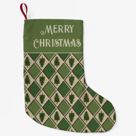 Pine Trees en Harlequin Holiday Stocking Kleine Kerstsok