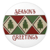 Pine Trees en Harlequin keramische knop (Voorkant)