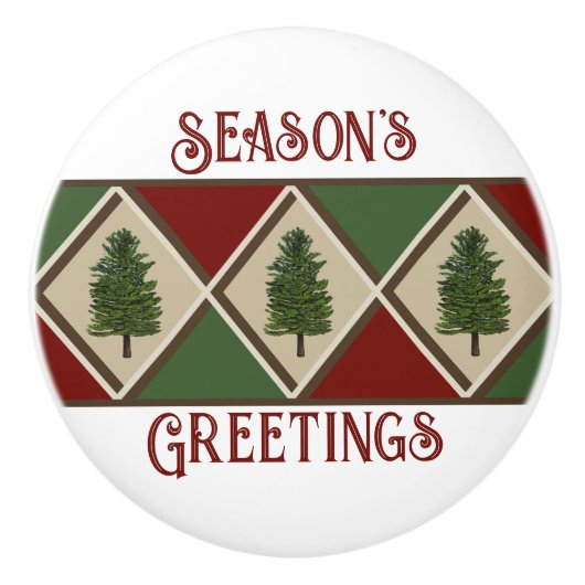 Pine Trees en Harlequin keramische knop (Voorkant)