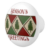 Pine Trees en Harlequin keramische knop (Rechts)