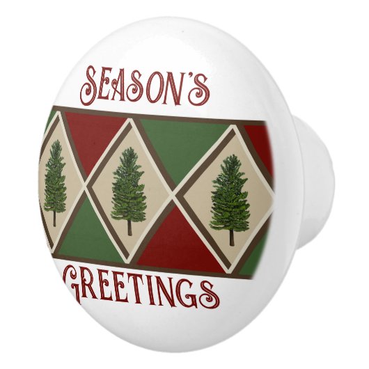 Pine Trees en Harlequin keramische knop (Rechts)