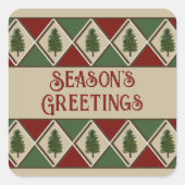 Pine Trees en Harlequin Square Sticker (Voorkant)