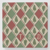 Pine Trees en Harlequin Stone Onderzetter (Voorkant)