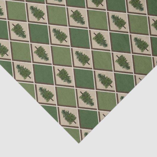 Pine Trees en Harlequin Tissue Paper Tissuepapier (Detail)