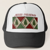 Pine Trees en Harlequin Trucker Hat Trucker Pet (Voorkant)