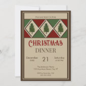 Pine Trees en Harlequin Uitnodigingen (Voorkant)