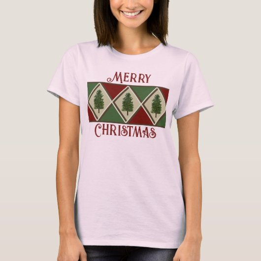 Pine Trees en Harlequin Vrouwen Top (Voorkant)