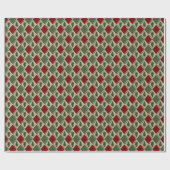 Pine Trees en Harlequin Wrapping Paper Cadeaupapier (Vlak)