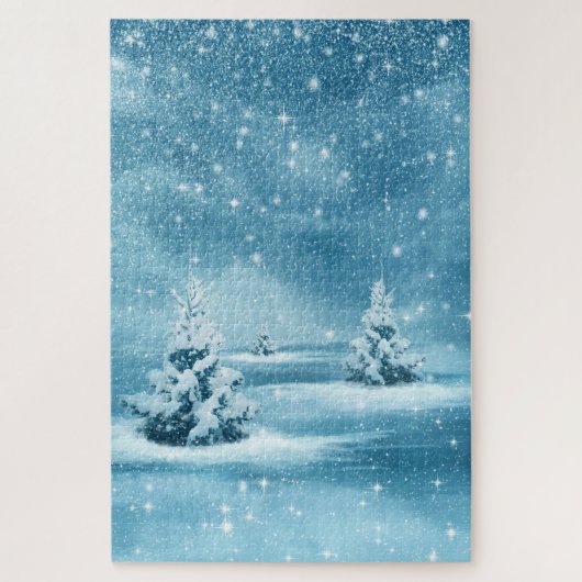 Pine Trees en Sneeuwpuzzel Legpuzzel (Verticaal)