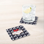 Pine Trees en Snow Happy Holiday Sason Family Kartonnen Onderzetters (Insitu)