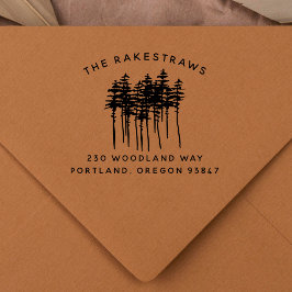 Pine Trees & Familienaam Robuust Retouradres Rubberstempel