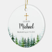 Pine Trees Forest Baptism Ornament God Bless (Links)