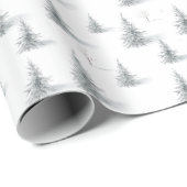 Pine Trees Forest Christmas Winter Pattern Cadeaupapier (Rol Hoek)