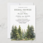 Pine Trees Forest Foto QR Code Vrijgezellenfeest Kaart (Voorkant)