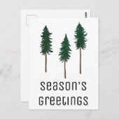 Pine Trees Forest Minimalist CUSTOM Holiday Briefkaart (Voorkant / Achterkant)