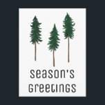Pine Trees Forest Minimalist CUSTOM Holiday Briefkaart<br><div class="desc">Pas deze kaart aan door je eigen tekst toe te voegen. Bekijk mijn winkel voor meer kleuren en design of laat me weten of je iets op maat wilt. Bedankt om met mij te winkelen!</div>