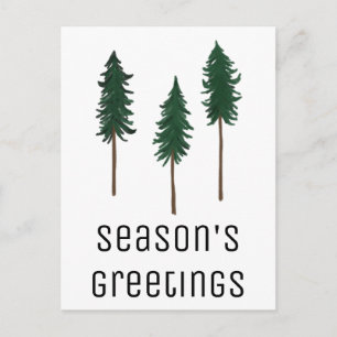 Pine Trees Forest Minimalist CUSTOM Holiday Briefkaart