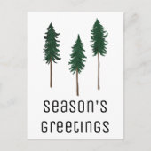 Pine Trees Forest Minimalist CUSTOM Holiday Briefkaart (Voorkant)