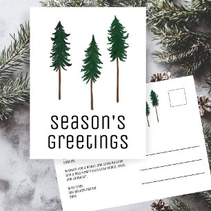 Pine Trees Forest Minimalist Eenvoudige aangepaste Briefkaart