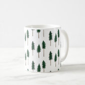 Pine Trees Forest Minimalist Pattern Koffiemok (Voorkant rechts)