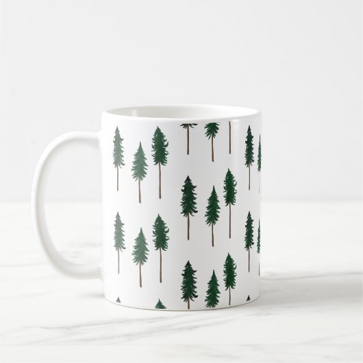 Pine Trees Forest Minimalist Pattern Koffiemok (Links)