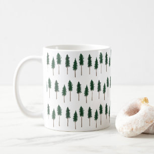 Pine Trees Forest Minimalist Pattern Koffiemok