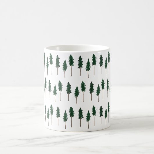 Pine Trees Forest Minimalist Pattern Koffiemok (Center)