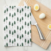 Pine Trees Forest Pattern Simple Theedoek (Quarter Fold)
