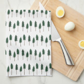Pine Trees Forest Pattern Simple Theedoek (Quarter Fold)