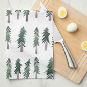 Pine Trees Forest Pattern Waterverf Theedoek (Quarter Fold)