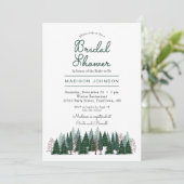 Pine Trees Forest | VRIJGEZELLENFEEST | Uitnodigin Kaart (Staand voorkant)