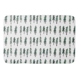 Pine Trees Forest Waterverf Pattern Badmat
